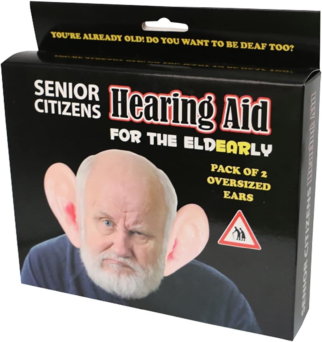 2pk JUMBO EARS  Hearing Aids - Over the Hill Old Classic Gag Joke Novelty Gift