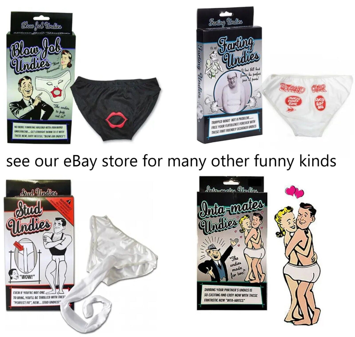 FARTING UNDIES - Fart Friendly Flatulence Underwear Funny Joke GaG Holiday Gift