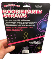 6pk Boobie Shaped Party Drinking Straws - Boobs Breast Adult Novelty Gag Joke