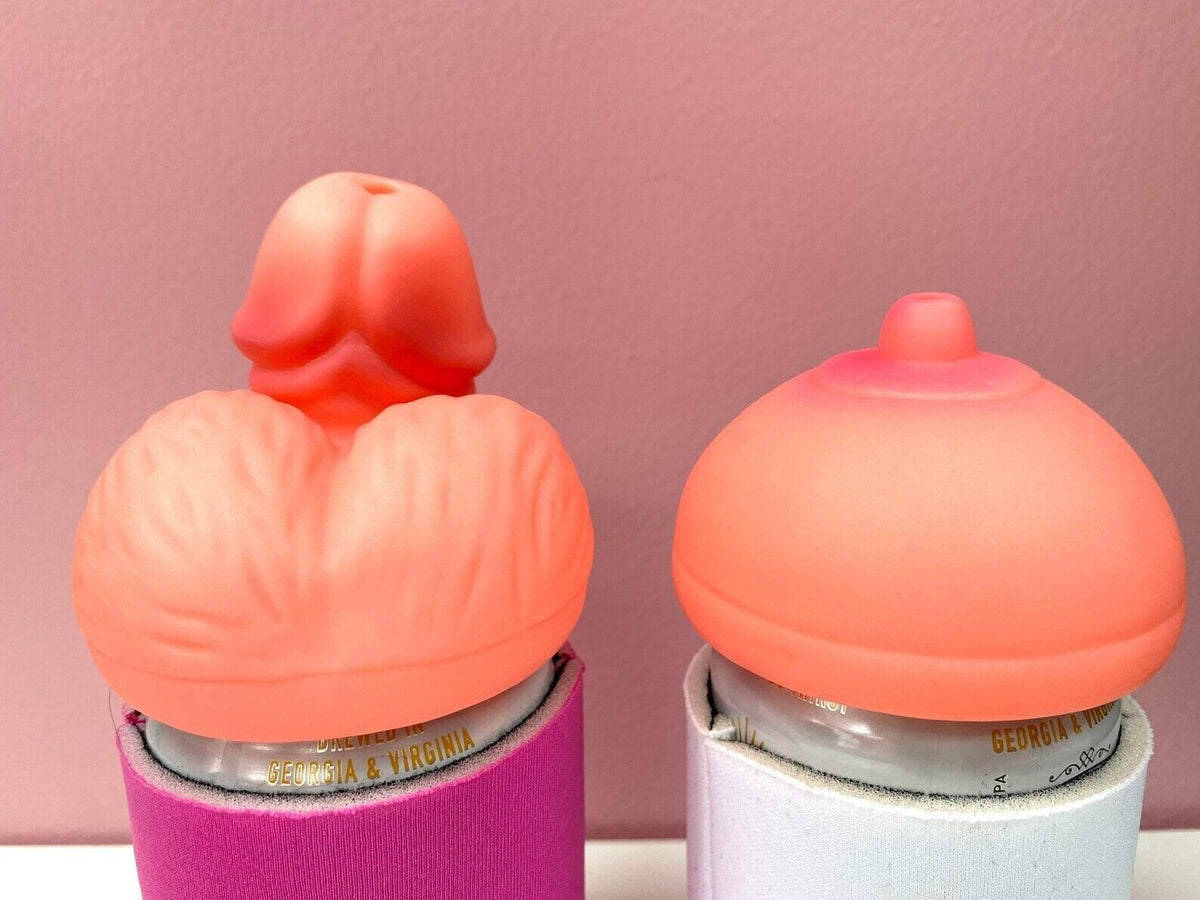 BOOBIE + PECKER BEER CAN COVERS ~ Funny Drinking Party Adult Novelty Soda Caps