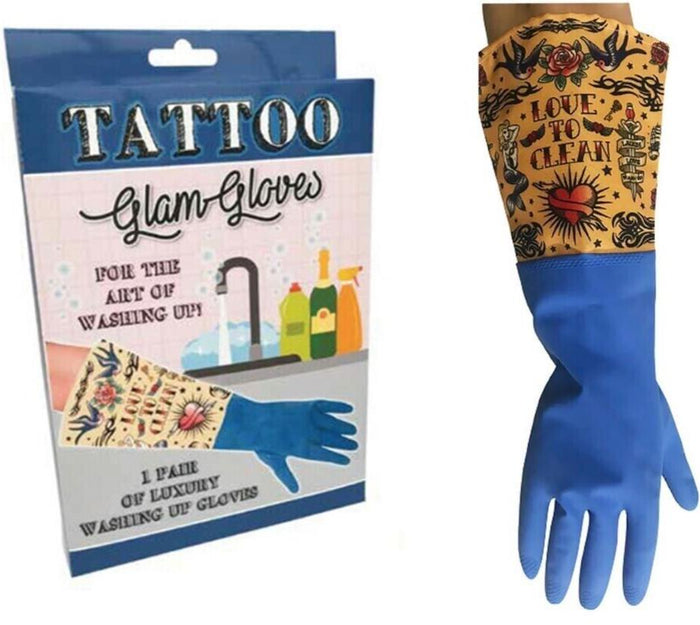 TATTOO Art Rock Guantes de látex Glam de lujo - Lavado del hogar Limpieza Cocina