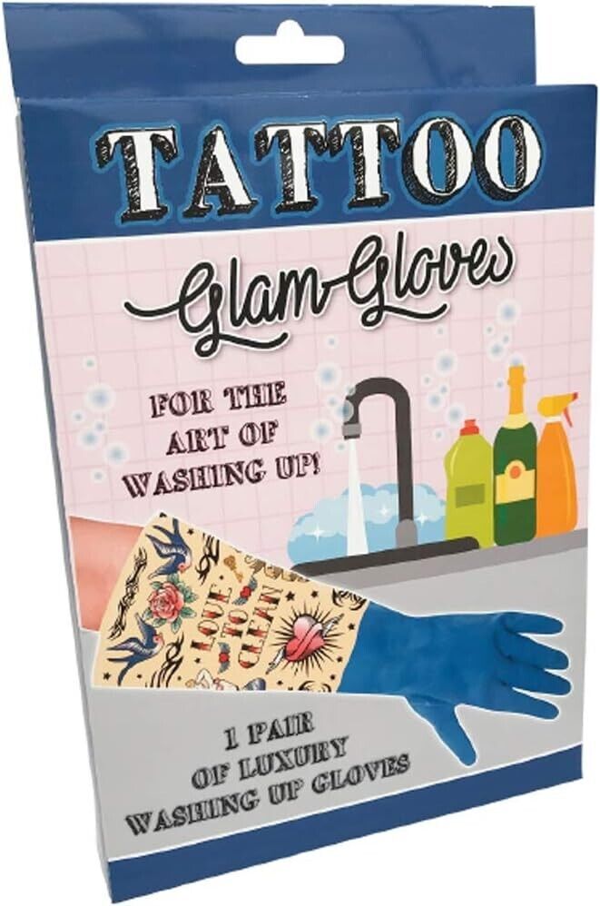 TATTOO Art Rock Luxury Glam Latex Gloves - Household Washing Cleaning Kitchen