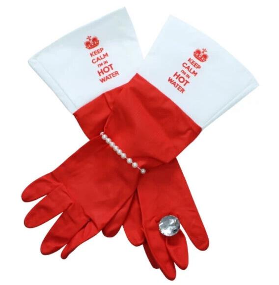 KEEP CALM Gants de luxe en latex Diamond Glam - Lavage ménager, nettoyage et cuisine