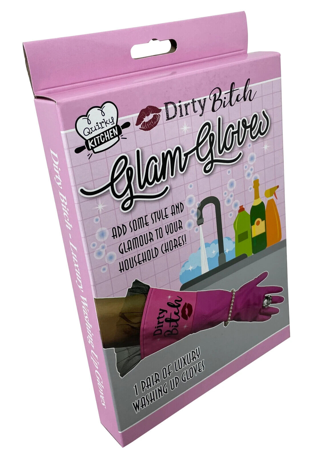 DIRTY BITCH Diamond Pearl Luxury Glam Guantes Hogar Lavado Limpieza Cocina