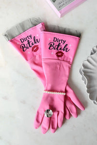 DIRTY BITCH Diamond Pearl Luxury Glam Guantes Hogar Lavado Limpieza Cocina