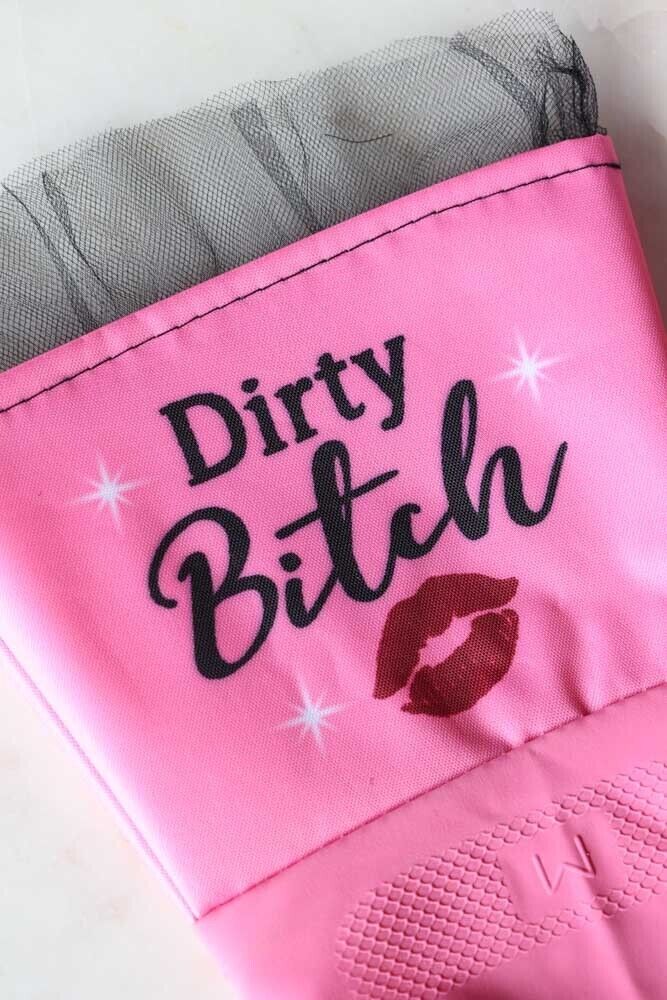 DIRTY BITCH Diamant Perle Luxe Glam Gants Ménage Lavage Nettoyage Cuisine