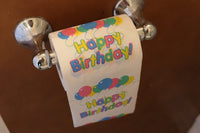 Papier toilette joyeux anniversaire - Pot de salle de bain Party Favor Fun Gag Nouveauté