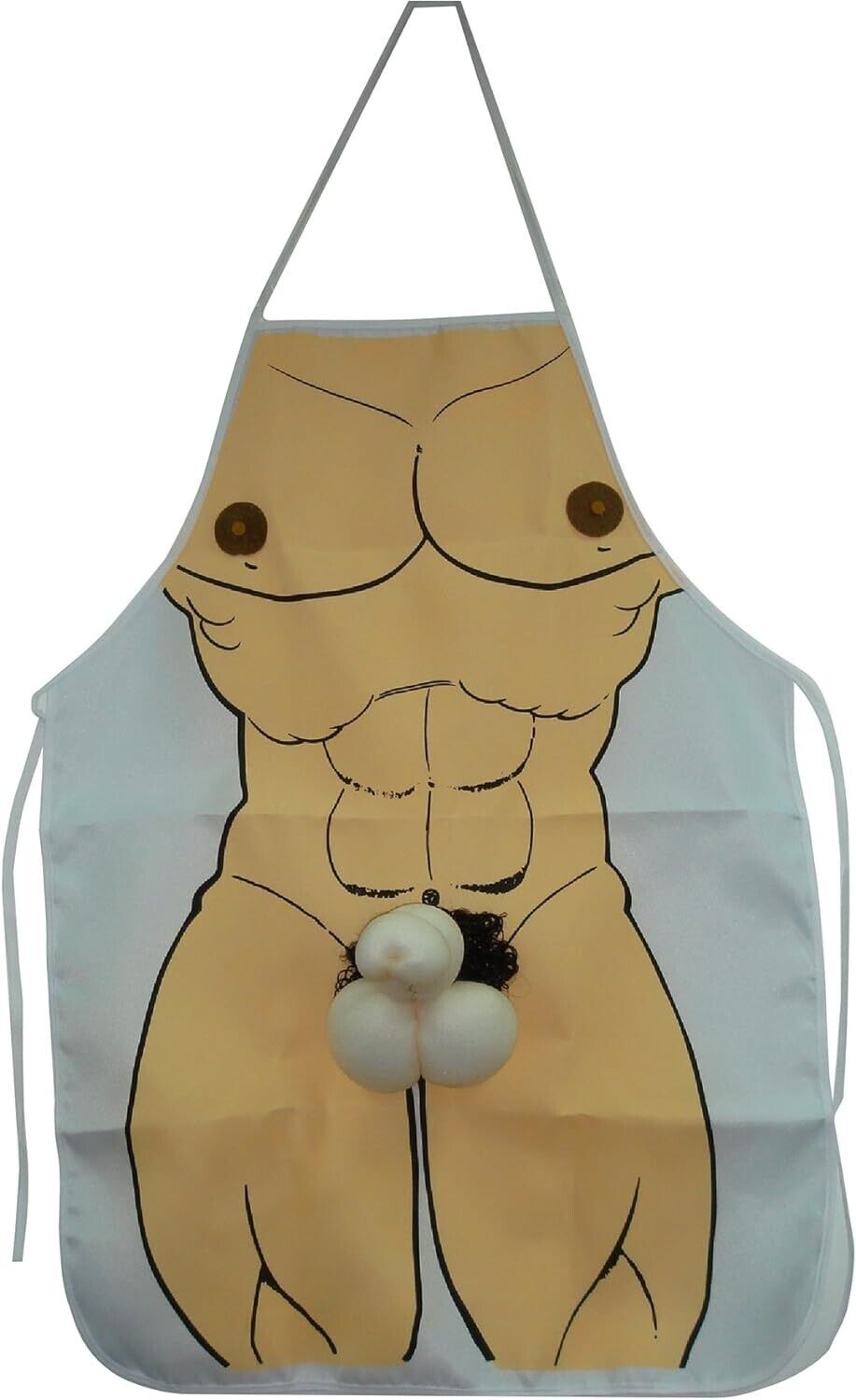 DELANTAL DE COCINA CON TORSO MASCULINO SEXY - ¡Paquete masculino incluido! ~ 💋 Regalo de mordaza de Willy para adultos