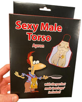DELANTAL DE COCINA CON TORSO MASCULINO SEXY - ¡Paquete masculino incluido! ~ 💋 Regalo de mordaza de Willy para adultos