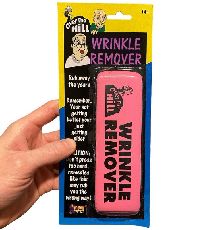 Over the Hill Wrinkle Remover ( Giant Eraser lol )  Senior Gag Joke Prank Gift