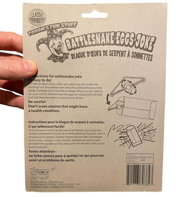 1 enveloppe de blague d'oeufs de serpent à sonnettes - PACK de cadeaux au détail - Trick Prank Gag