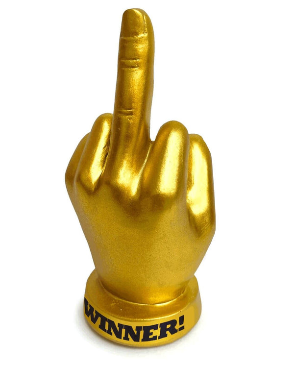 El premio GOLDEN FU Middle Finger Desk Tropy Award - ¡Personalizable! Regalo de fiesta GaG