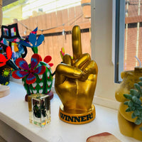 The GOLDEN F-U Middle Finger Desk Tropy Award - Customizable! Party GaG Gift