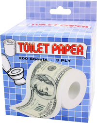 One Hundred Dollar Bill Toilet Paper Money Roll $100 - Bathroom Fun Gag Toy Gift