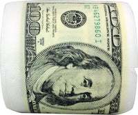 One Hundred Dollar Bill Toilet Paper Money Roll $100 - Bathroom Fun Gag Toy Gift