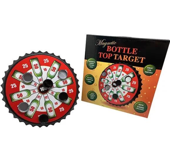 Magnetic Bottle Top Target Beer Drinking Bottle Cap Throwing Dartboard Pong Game