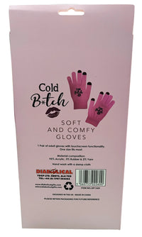 GUANTES COLD B*TCH - Pink Winter Sexy Women Ladies - Funcionalidad de pantalla táctil