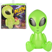 38" Green Galactic Alien Inflatable 👽 Big Head UFO Pool Party Halloween Blow Up