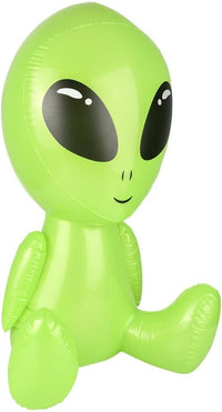38" Green Galactic Alien Inflatable 👽 Big Head UFO Pool Party Halloween Blow Up