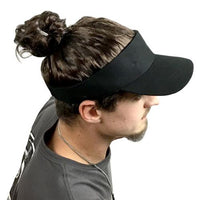 Man Bun Sun Visor Hat - Hair Costume Prop Cap -  The Original Billy-Bob