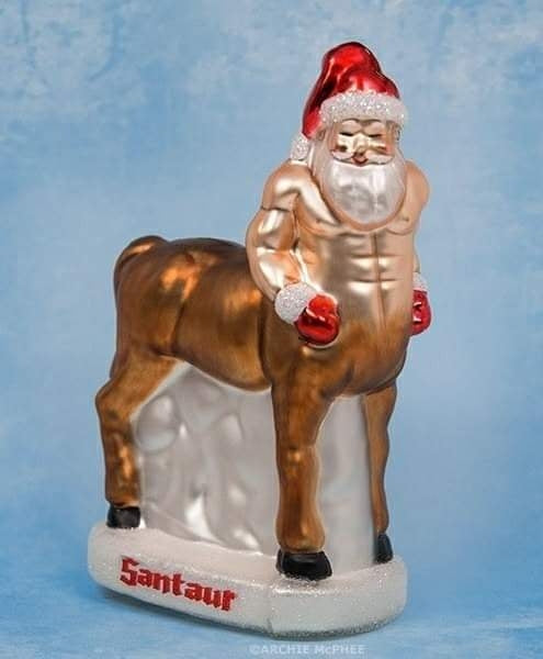 Santaur Ornament - Santa Claus Horse Christmas Hand-Blown Glass ® Archie McPhee