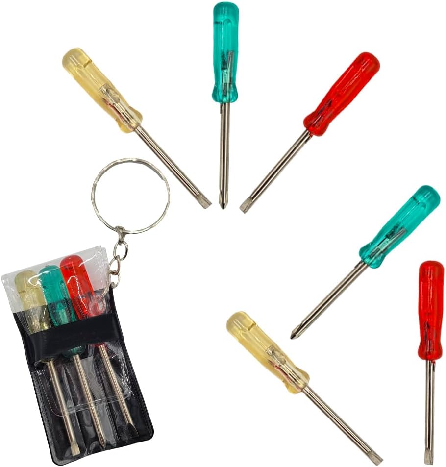 3 Piece Screw Driver Set Key Chain - (Pick Qty You Need)