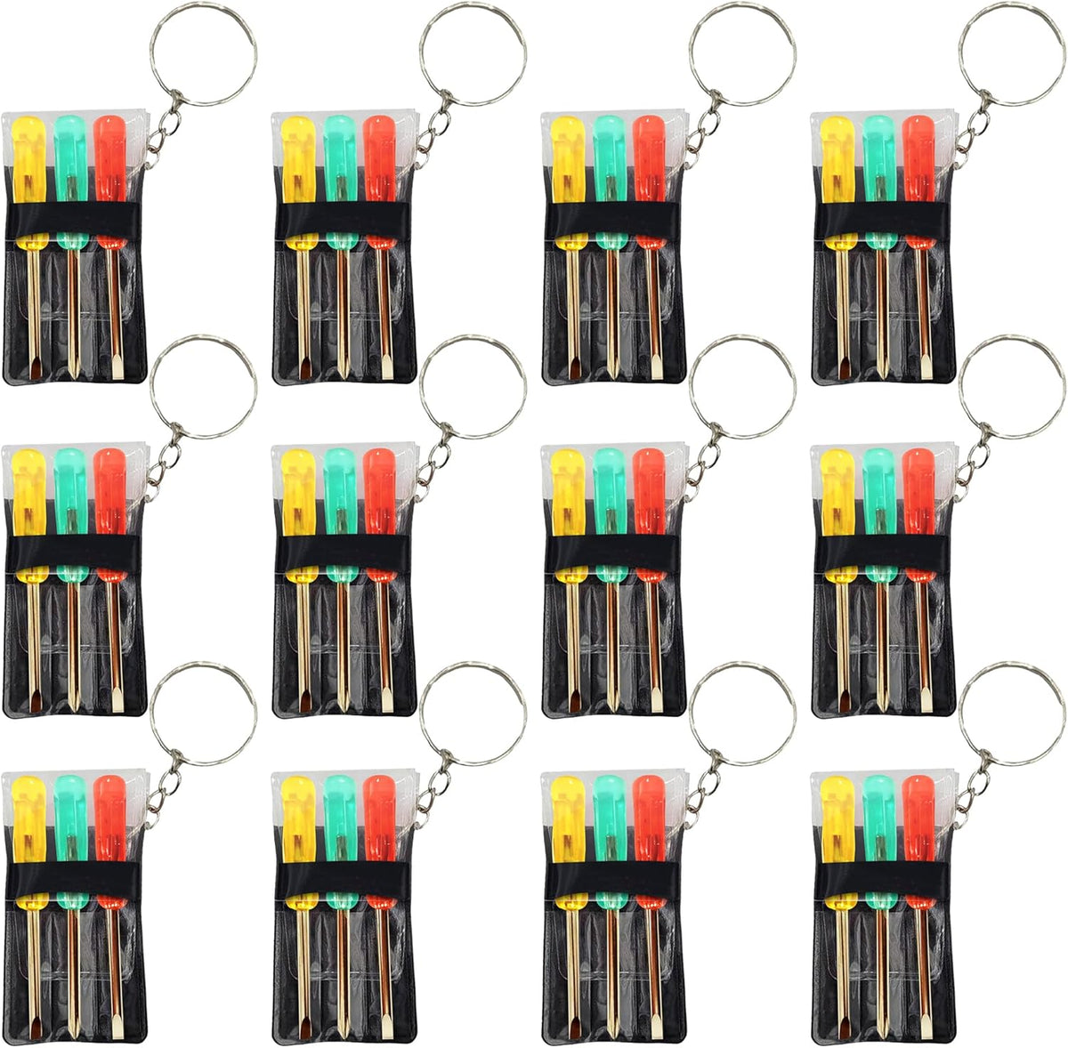 3 Piece Screw Driver Set Key Chain - (Pick Qty You Need)