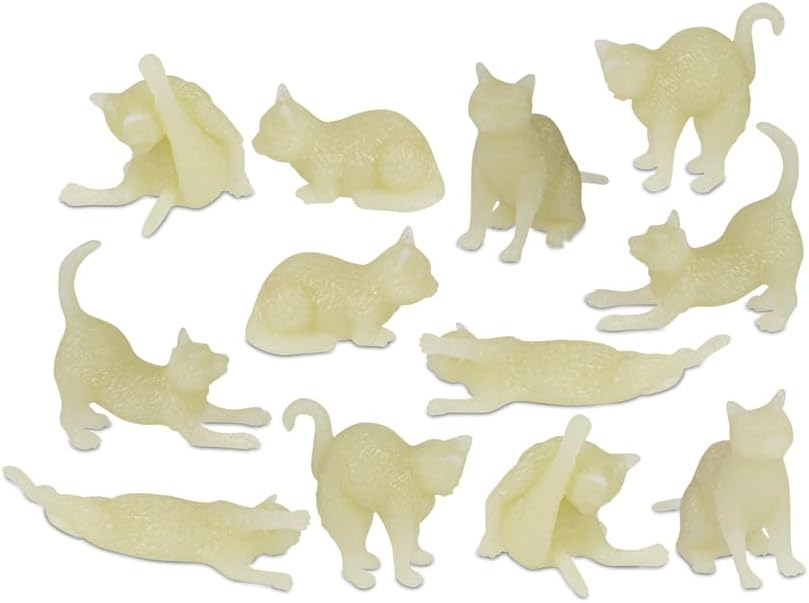 Itty Bitty Glow in Dark Cats (Bag of 12) - Crafts & Art Figurine - Archie McPhee