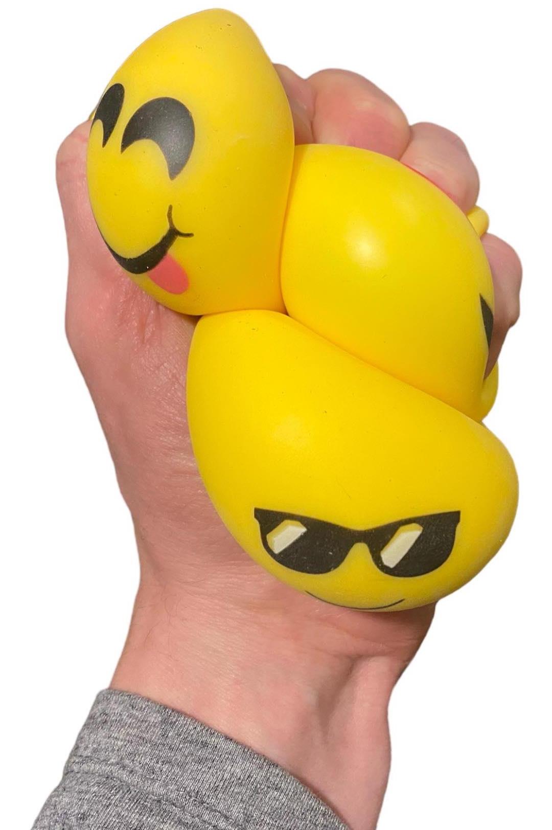 Pack de 3 balles Smiley pour jongler avec le stress - Emoji Smile Happy Face Squish Ball Toys