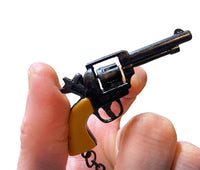 12 Vintage 80's mini key chain diecast metal pistol cap gun - die cast display
