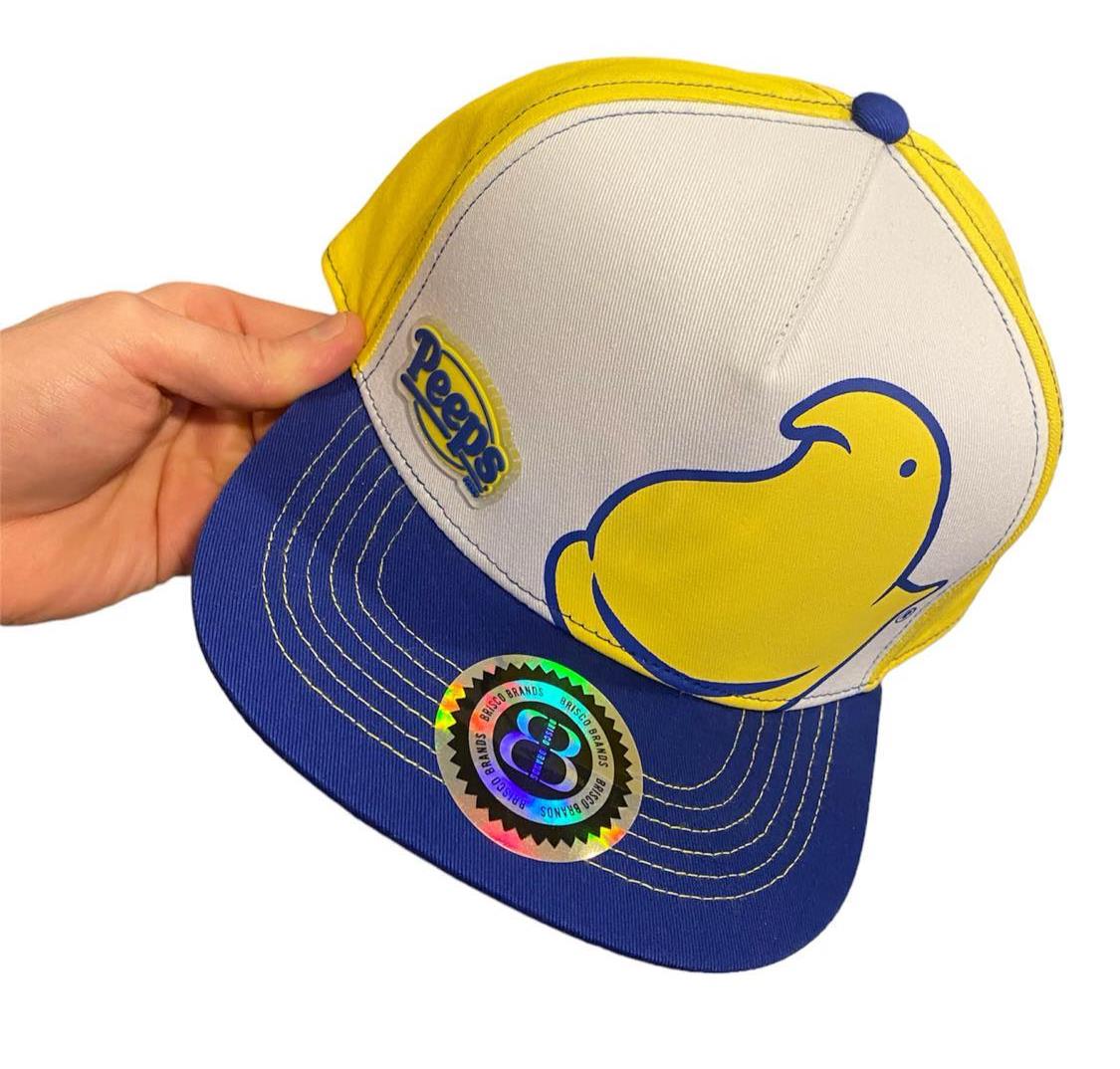 Peeps Snapback Hat - Retro Trucker Marhnallow Candy Embroidered Skater Ball Cap