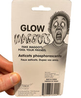 Glow in Dark Maggots 6 Fake Gross Rubber Bugs Prank Joke Gag Gift Funny Toy Set