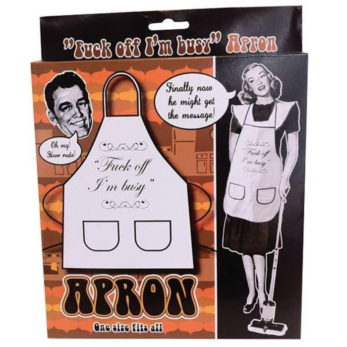 F%#K OFF I'M BUSY Apron - HOW RUDE! Funny Cooking Kitchen Cloth Apron Gag Gift