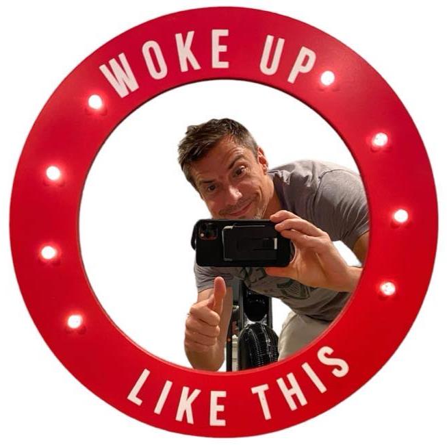 LED Mirror  "Woke Up Like This"  Funny Light-Up Sign Gag Home Gift