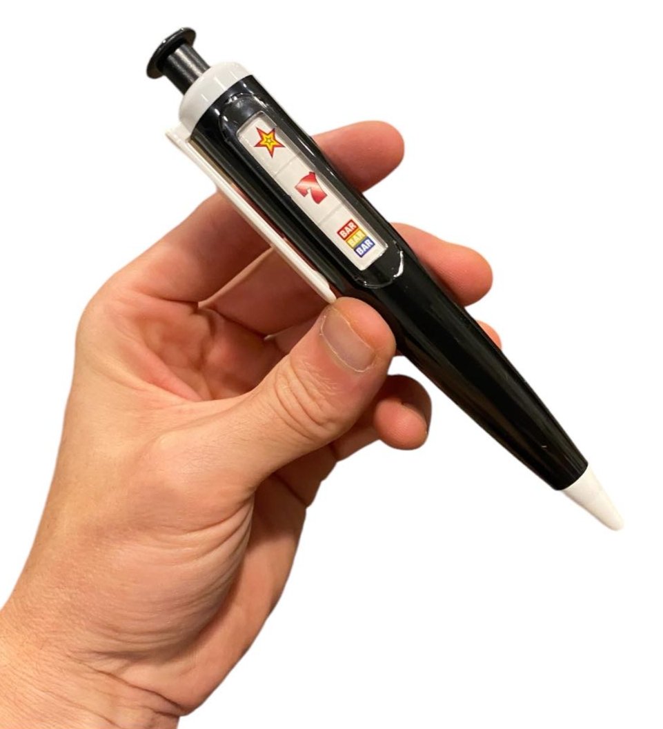 Casino Slot Machine Pen - Push & Spin to Win! ~ Novelty Office Home School Pen