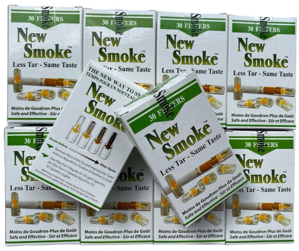 10 PKS NEW SMOKE Cigarette Filters (300 Filters) Lowers Nicotine Nic Out & Tar