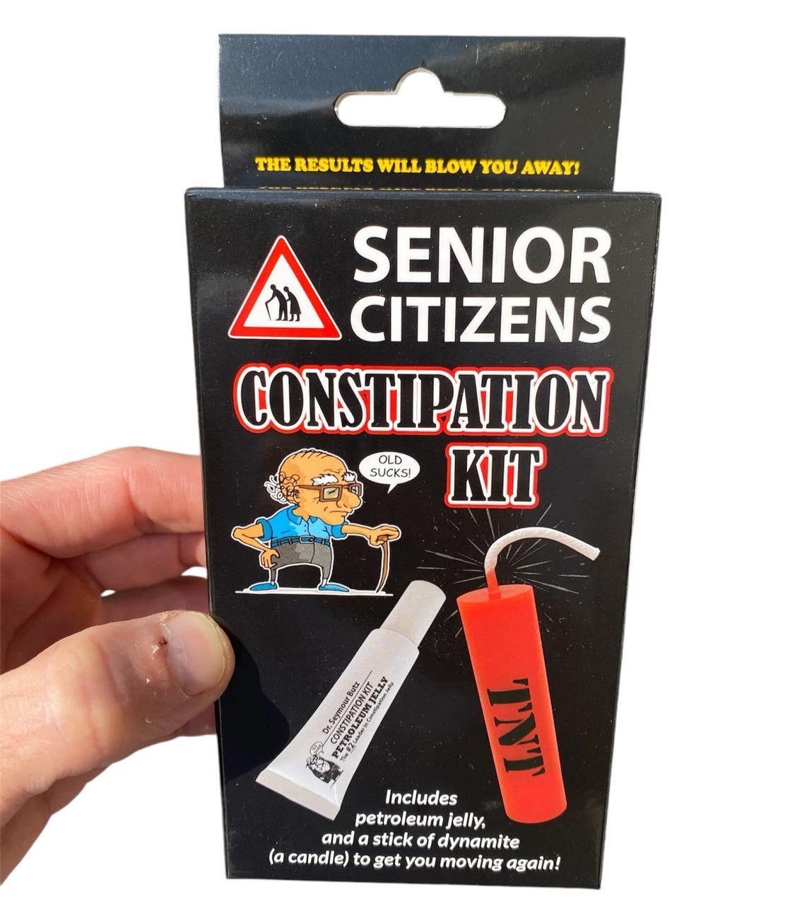 Senior Citizens Constipation Kit - Over the Hill - Old Birthday Gag Joke Gift