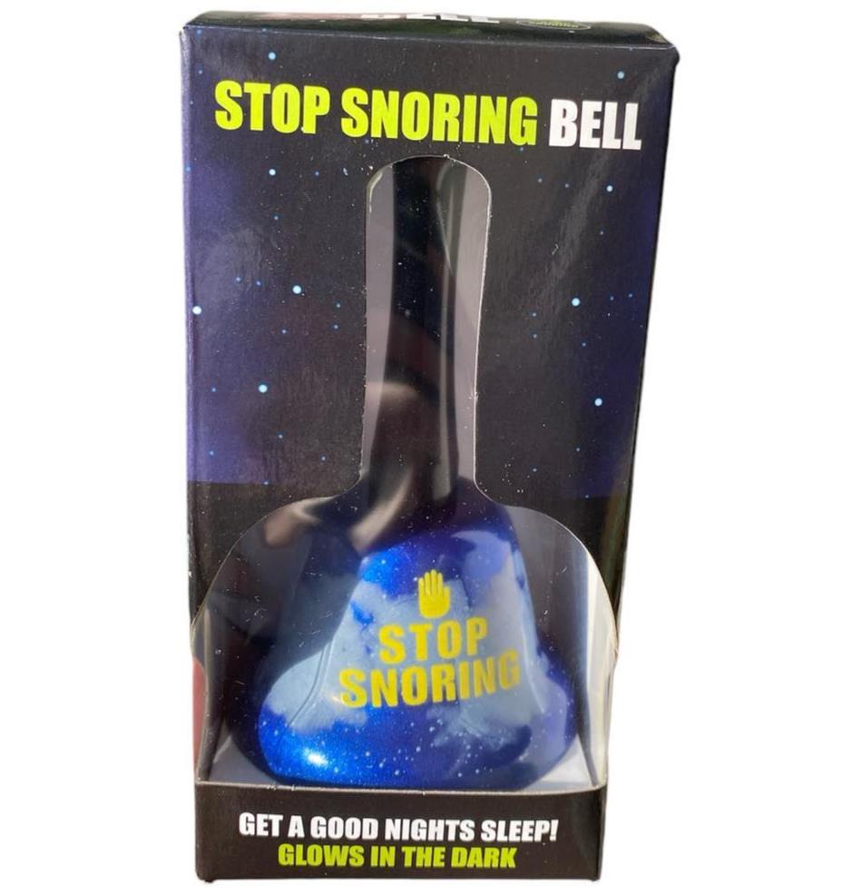 STOP SNORING Metal Hand Bell - Glows in the Dark! - Funny Gag Joke Adult Gift