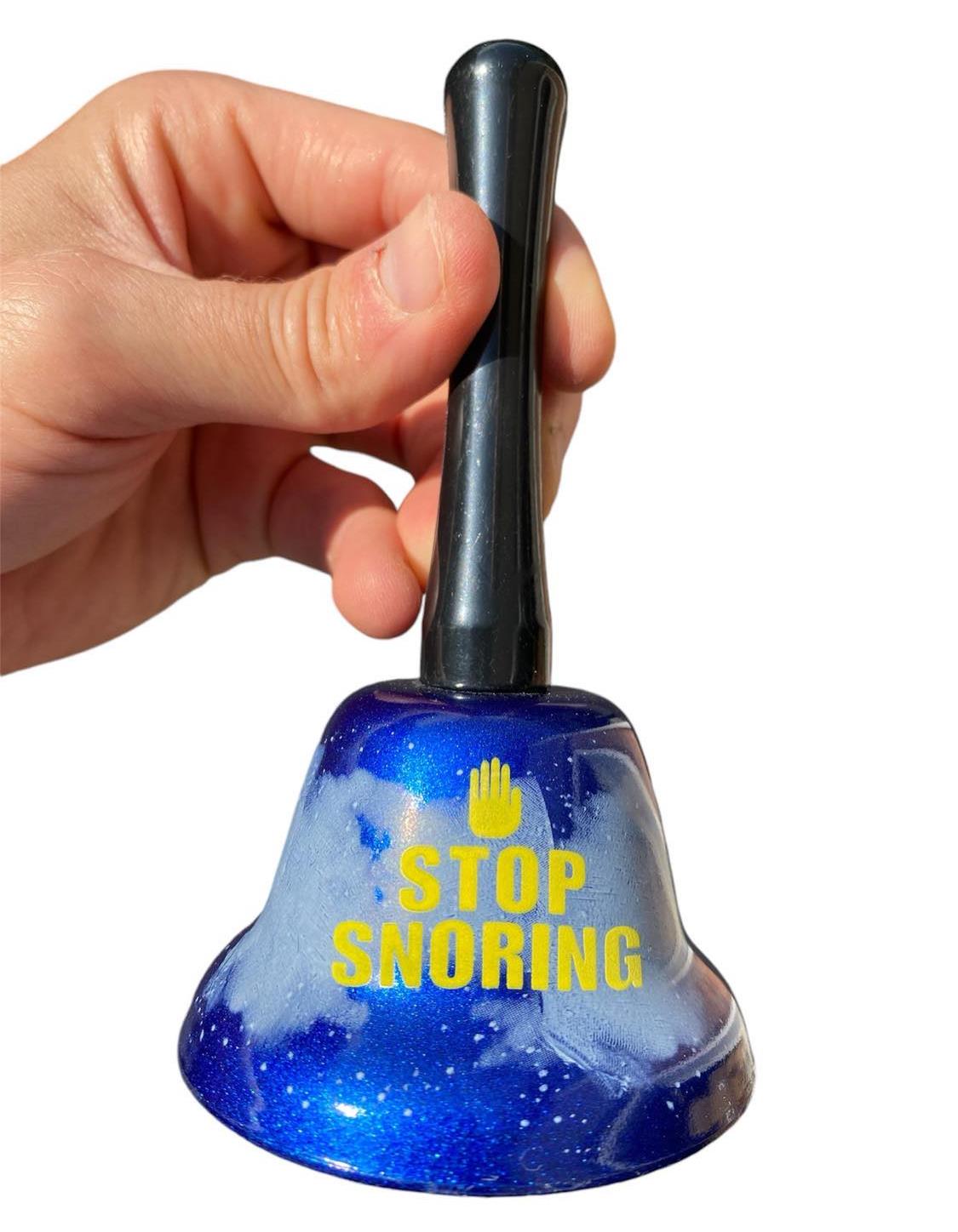 STOP SNORING Metal Hand Bell - Glows in the Dark! - Funny Gag Joke Adult Gift