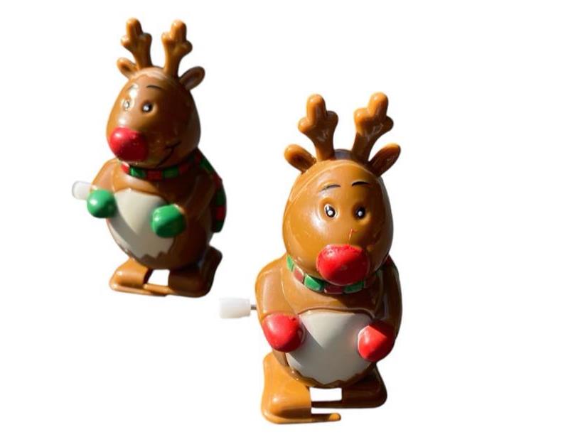 2pk Racing Reindeers - Hilarious Holiday Christmas Wind Up Stocking Stuffer Toys