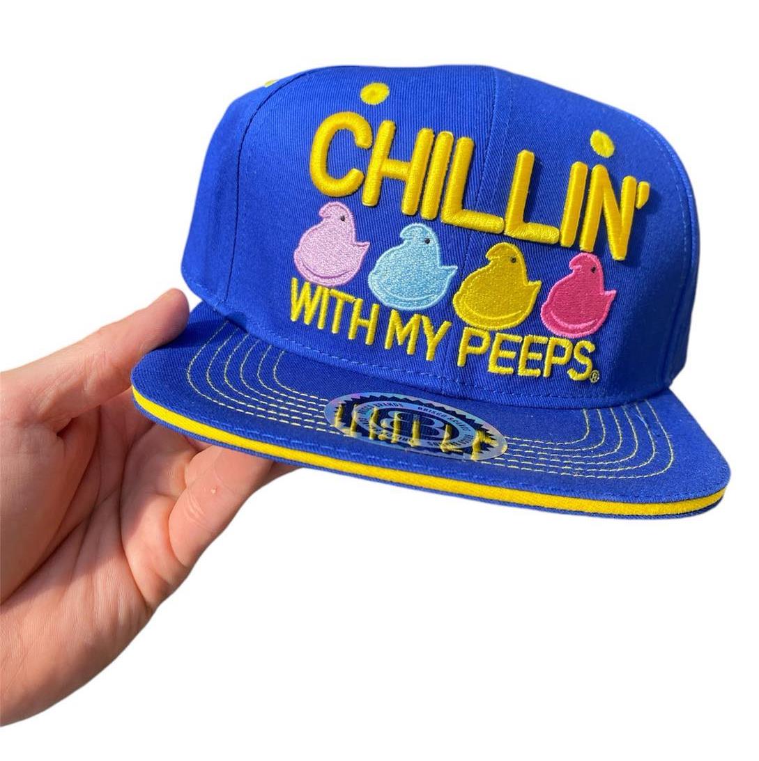 CHILLIN' WITH MY PEEPS Snapback Hat - Retro Trucker Embroidered Skater Ball Cap