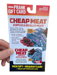 Bogus Meat Gift Card - Recalled Meats! Haha! - Funny Gag Joke Gift