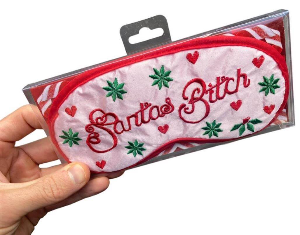 Santa's Bitch Sleeping Mask - Naughty Sexy Sleep Eye Blindfold Soft EyeMask