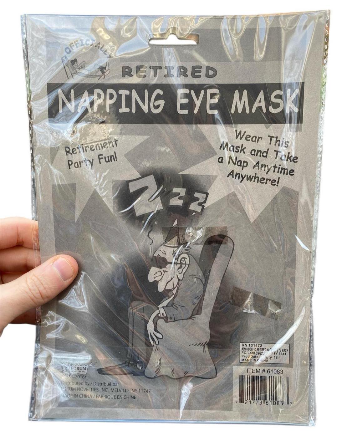 Officially Retired - Do Not Disturb Over the Hill Sleeping Eye Mask - Gag Gift