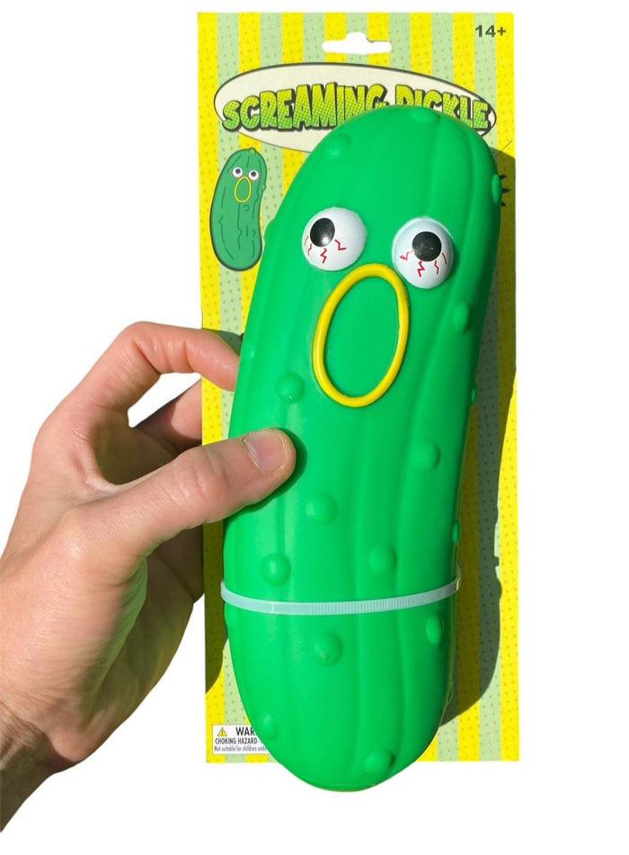 GIANT SCREAMING PICKLE - Squeaking Sound Noise ~ Stress Squeeze Gag Gift Dog Toy