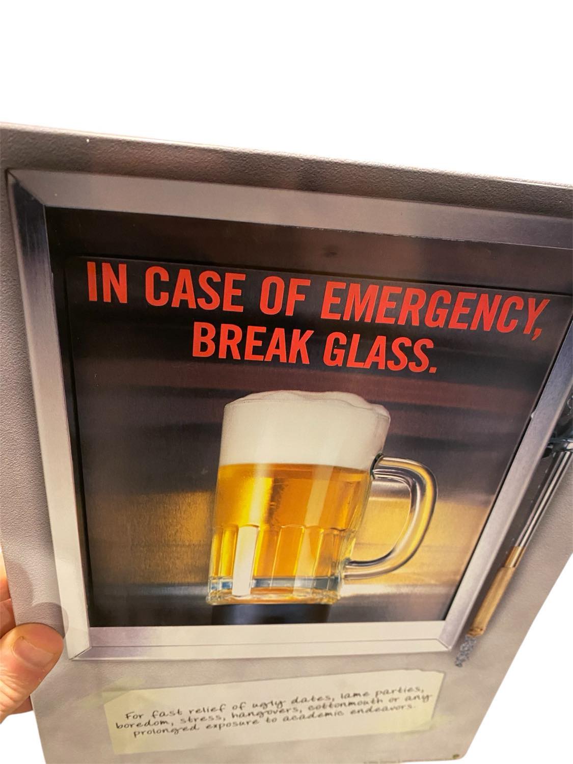 Metal Tin Sign "In Case of Emergency Break Glass" Beer Bar Man Cave Decor #H-101