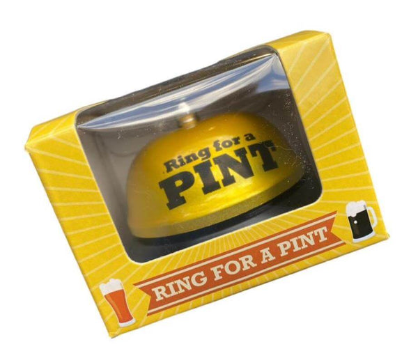 Ring for A Pint - Golden Beer Bell - Office Desk Kitchen Bar Pub Room