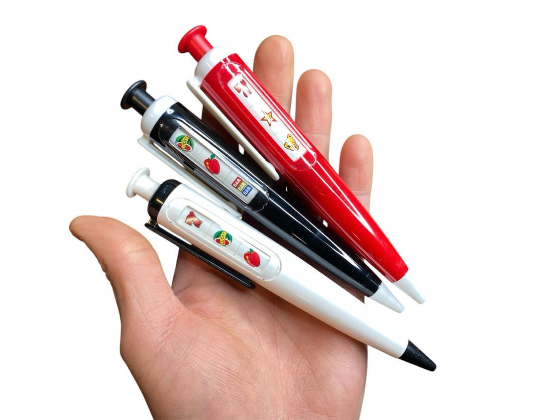 24 Casino Slot Machine Pens – Push & Spin to Win! Fun Novelty Gift for Gamers