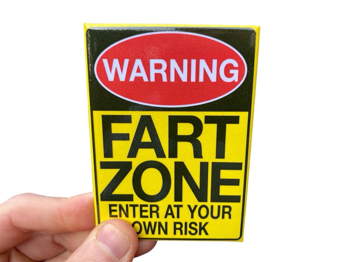 Warning: FART ZONE Fridge Magnet Kitchen Home Decor - 3.5" x 2.5" Made in USA