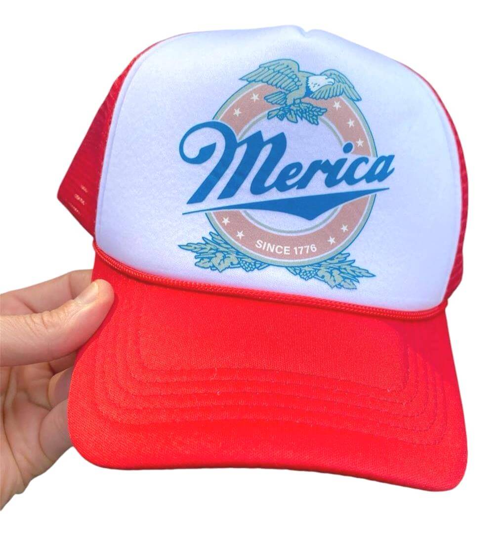 'Merica Trucker Snapback USA American Pride Hat - Retro Skater Ball Cap